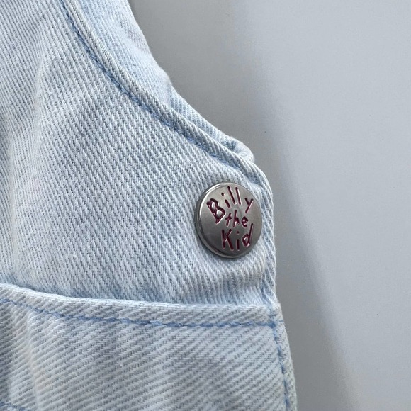 Vintage Billy The Kid Light Blue Embroidered Overalls Pocket 2T 24 Months Button - Picture 6 of 10